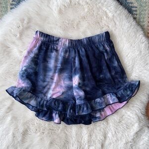 JWlovesme girls flouncy shorts tie dye lavender blue frilly shorts kids size 5/6